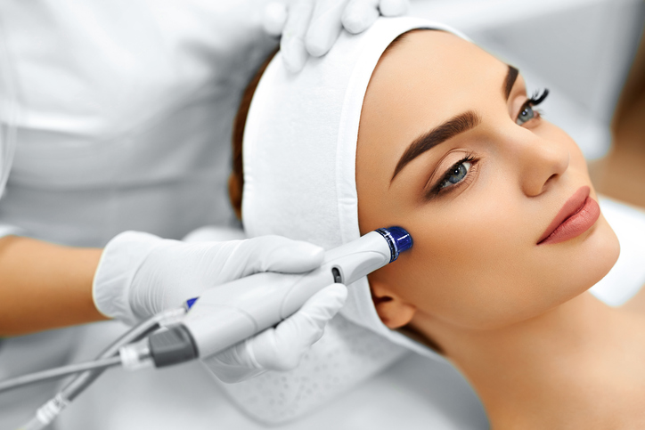 Face Skin Care. Facial Hydro Microdermabrasion Peeling Treatment