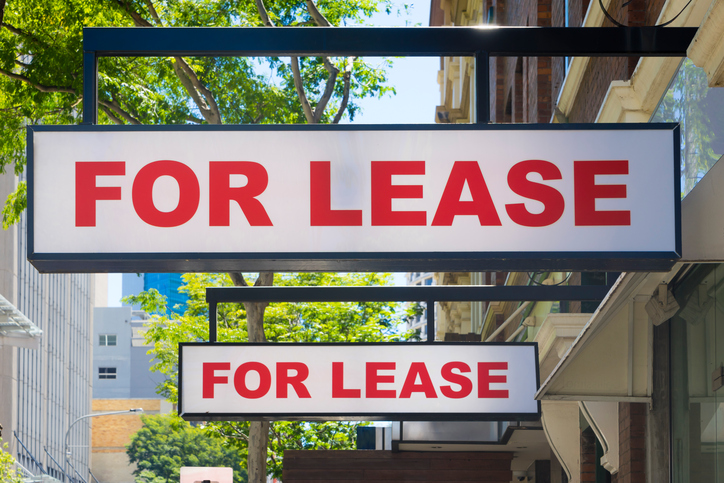 For Lease signs on display outside buildings
