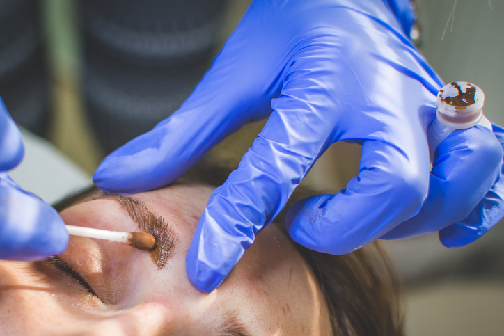 Eyebrows microblading. Beauty salon.